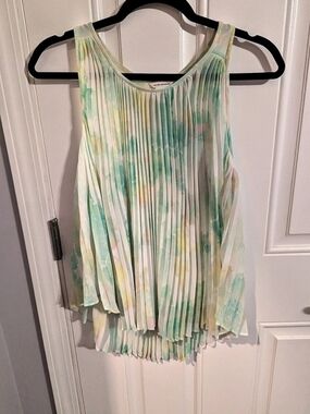 Club Monaco Pleated Sheer Tank -  Multi Color - Size XS - Y2K, Rave, Clubwear